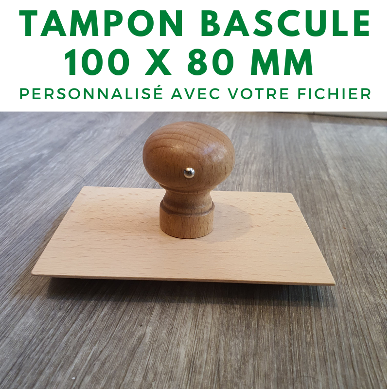 Tampon à bascule avec manche en bois 100 x 80 mm