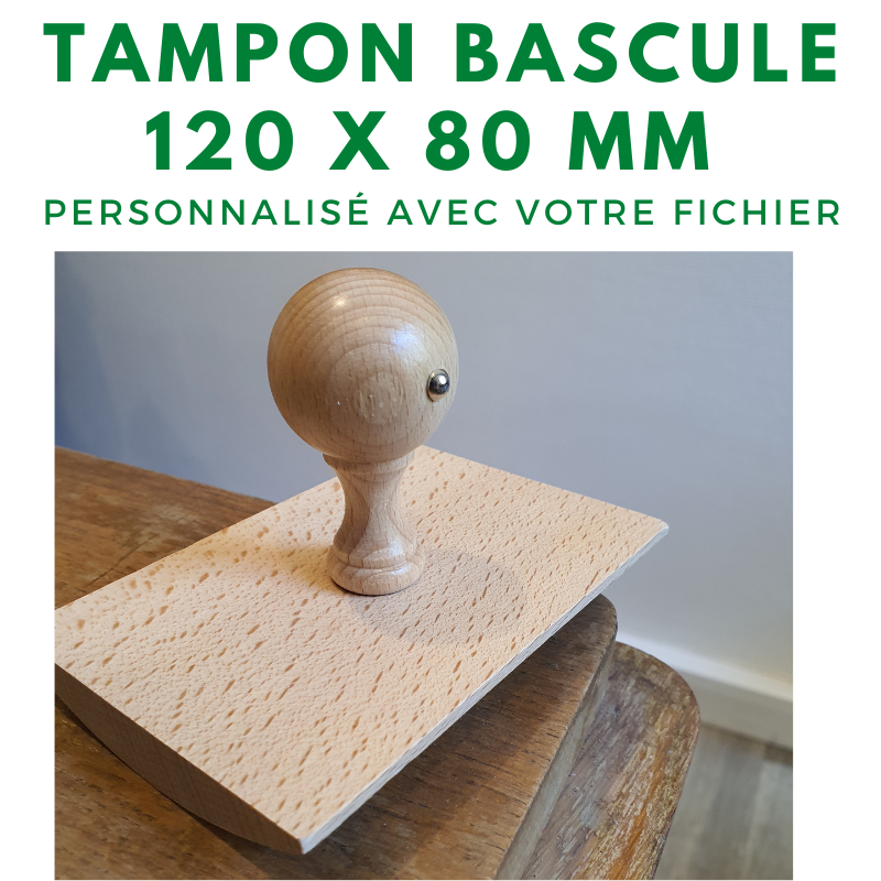 Tampon à bascule avec manche en bois 120 x 80 mm