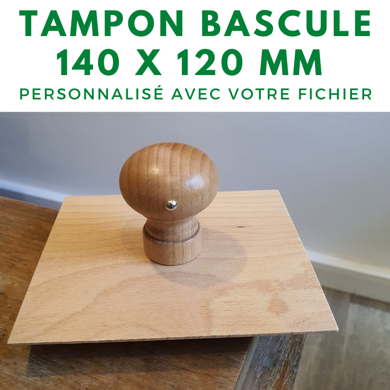 Tampon à bascule avec manche en bois 140 x 120 mm