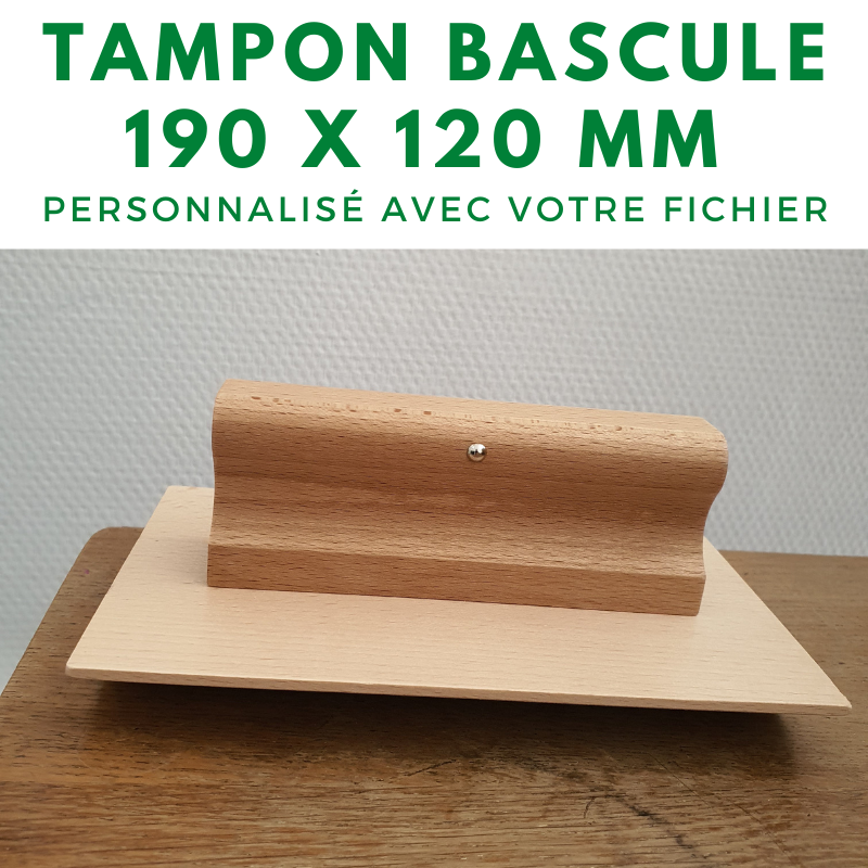 Tampon à bascule avec manche en bois 190 x 120 mm