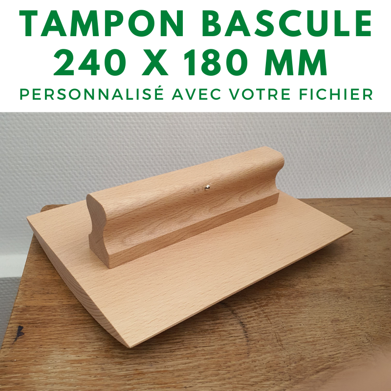 Tampon à bascule avec manche en bois 240 x 180 mm