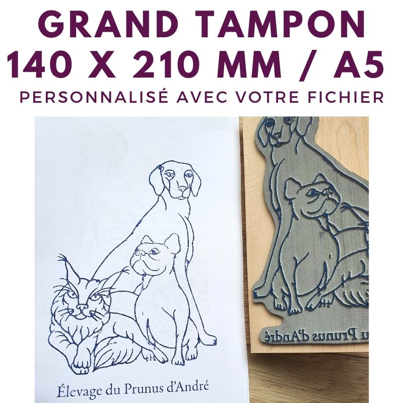 grand tampon en bois 210 x 140 mm a5