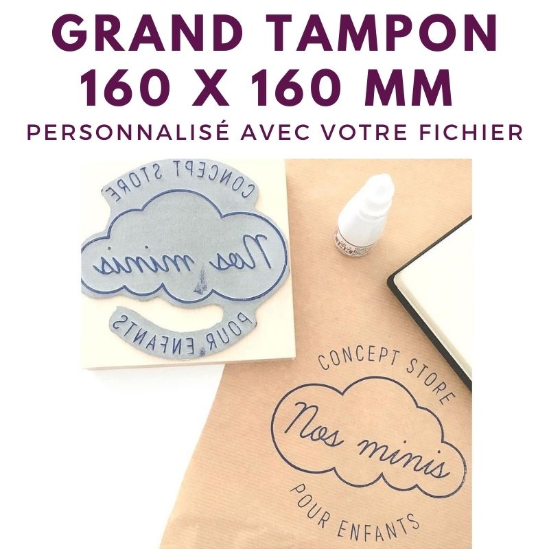 GRAND TAMPON BOIS 160 X 160 MM TAMPON LOGO PERSONNALISÉ