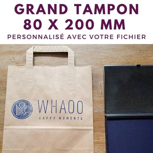 Grand tampon bois 80 x 200 mm personnalisé