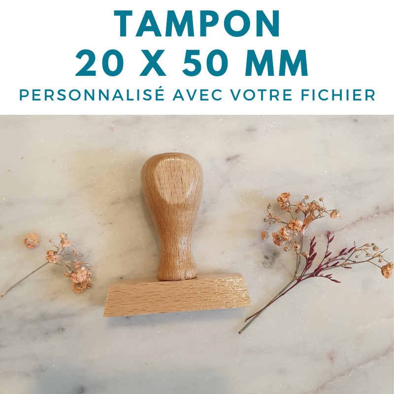 Tampon vintage 20 x 50 mm personnalisé