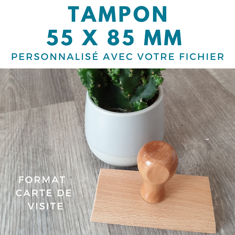 tampon 55 x 85 mm format carte de visite