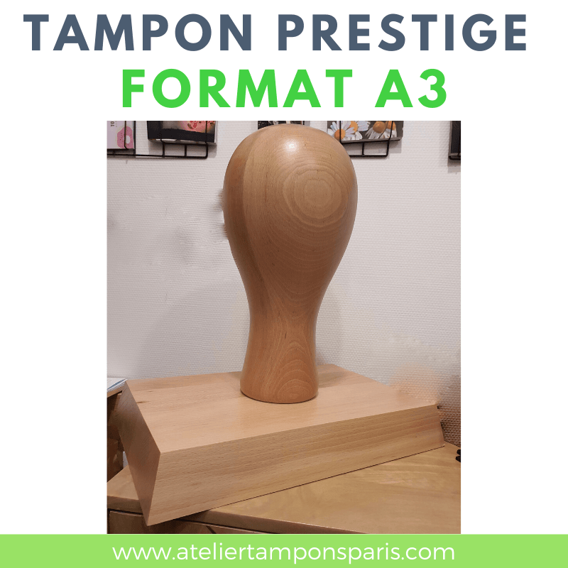 Tampon en bois prestige format géant A3