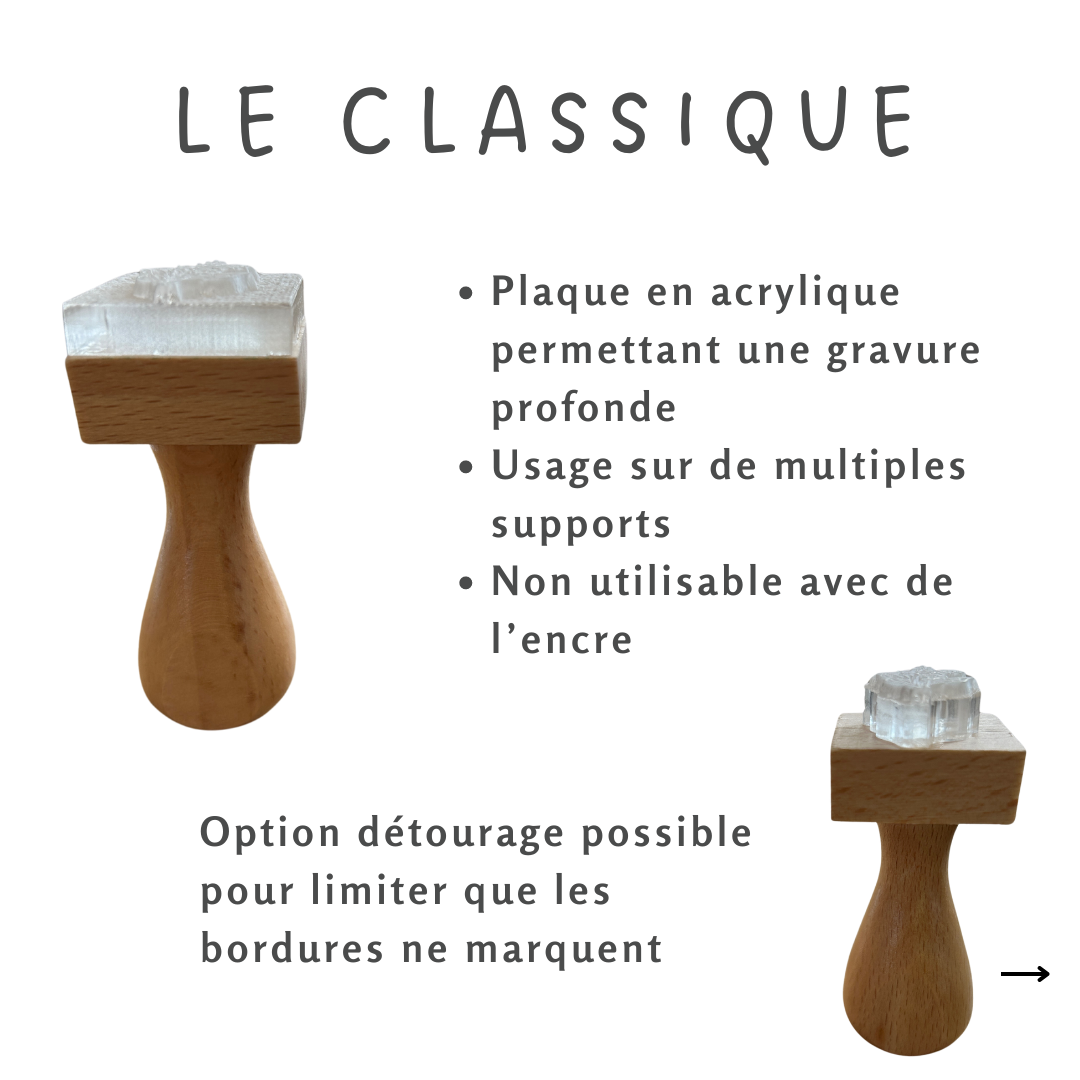 Tampon rond ou carré pour savon, argile, terre, sable et céramique