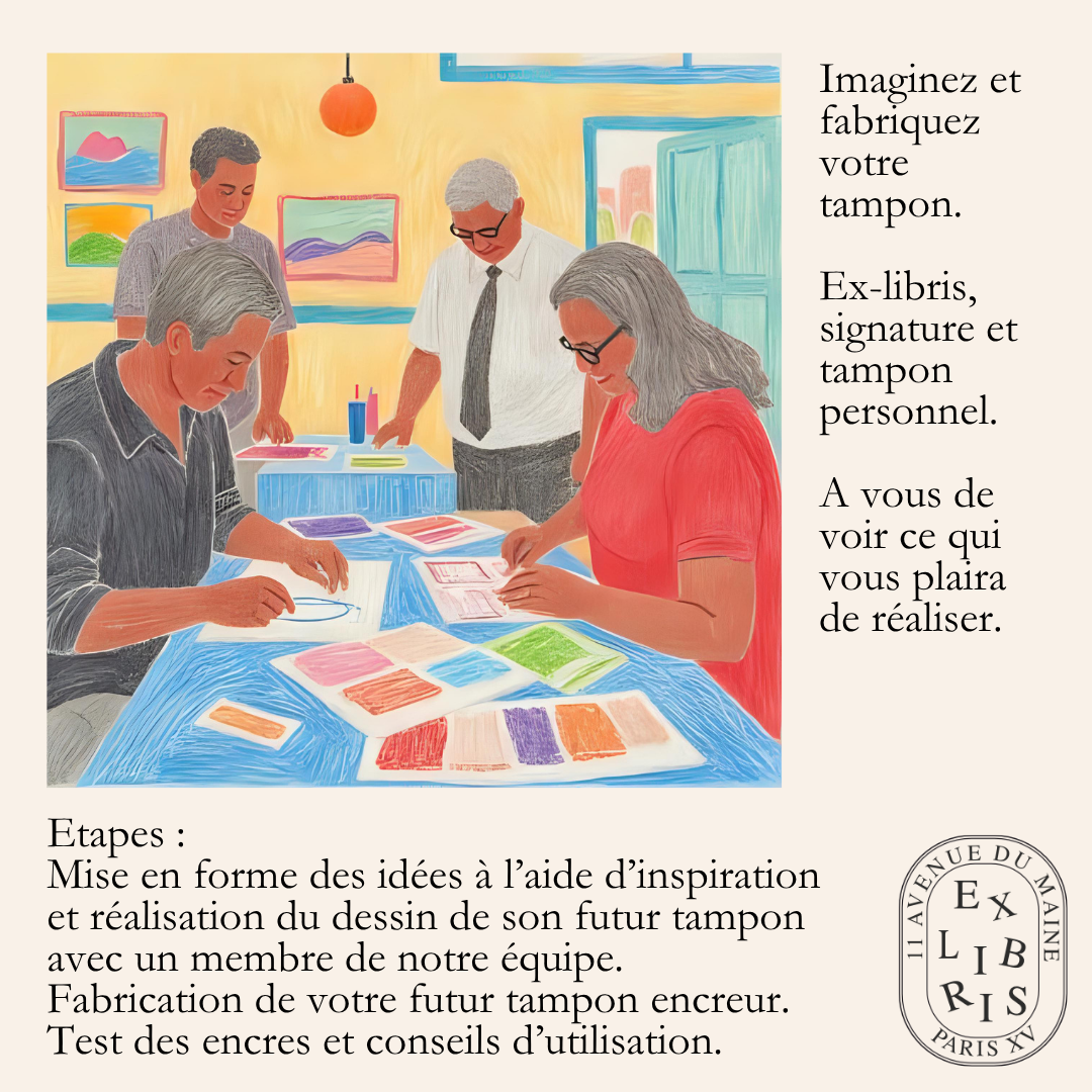 Atelier tampon ex-libris pour imaginer et assister à la fabrication de son tampon encreur