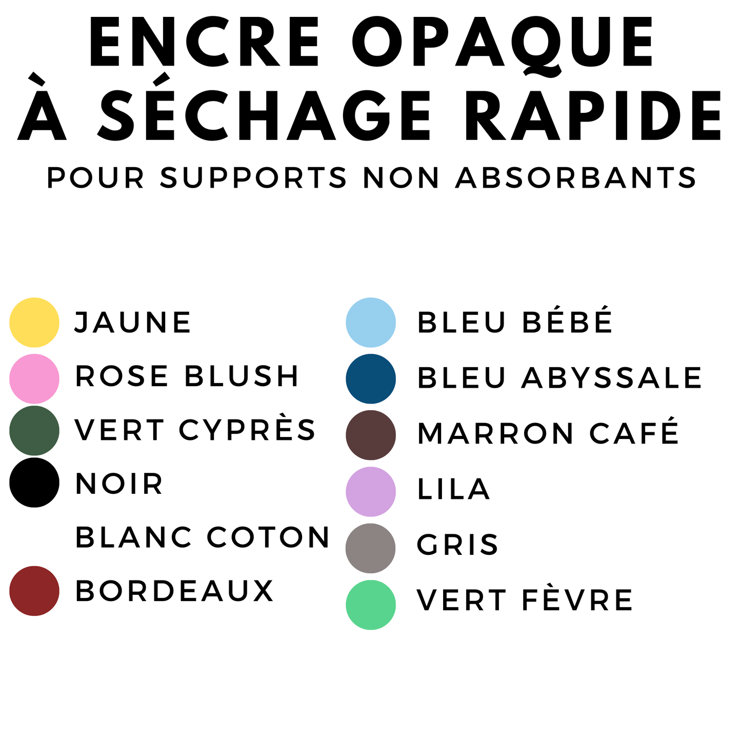 Encre à séchage rapide opaque pour tous supports 15 mL