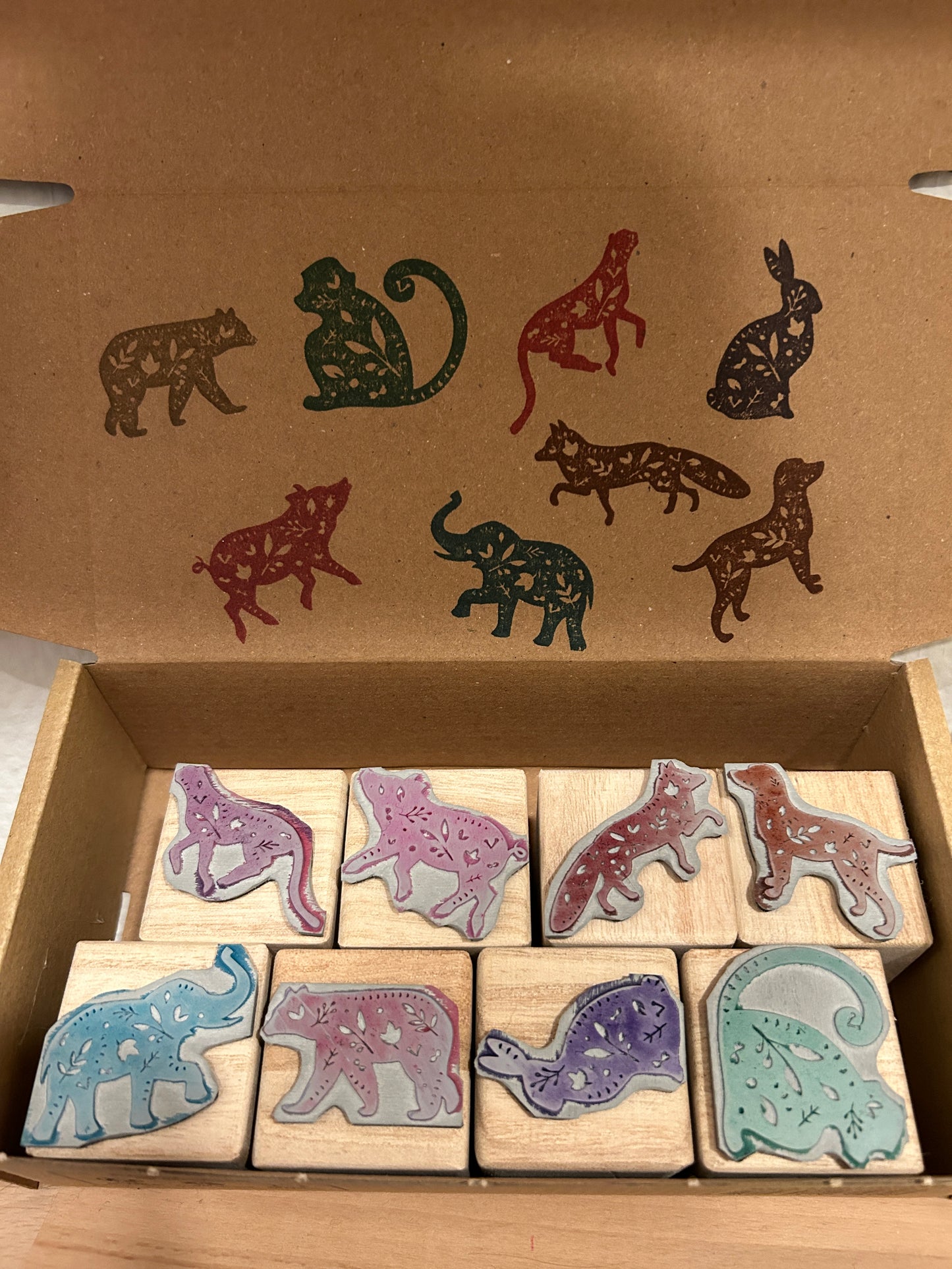 Jeu de tampons animaux floraux