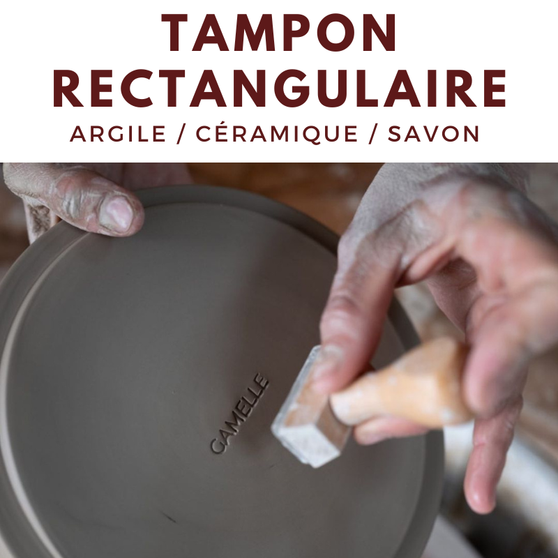 Tampon rectangulaire pour argile, savon, terre, céramique ou sable