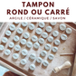 Tampon rond ou carré pour savon, argile, terre, sable et céramique