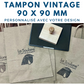 tampon vintage bois 90 x 90 mm
