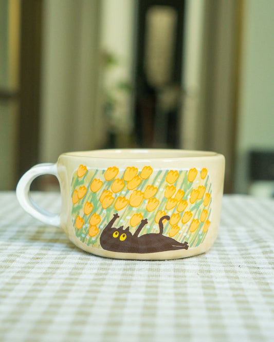 Tasse céramique modelée et peinte à la main – Félix et Goose