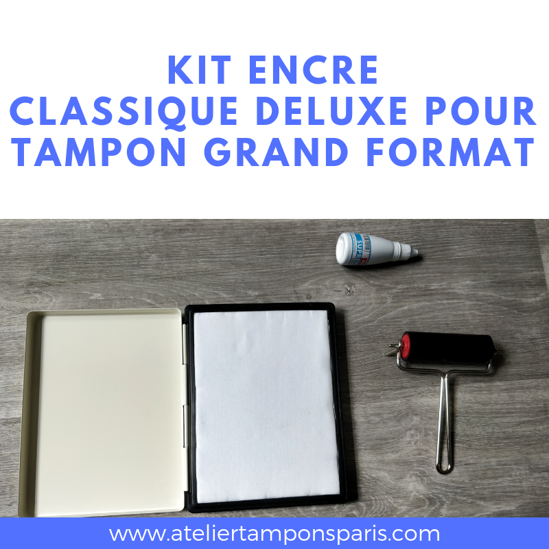 Kit encreur en coton non encré, encre classique et un rouleau encreur