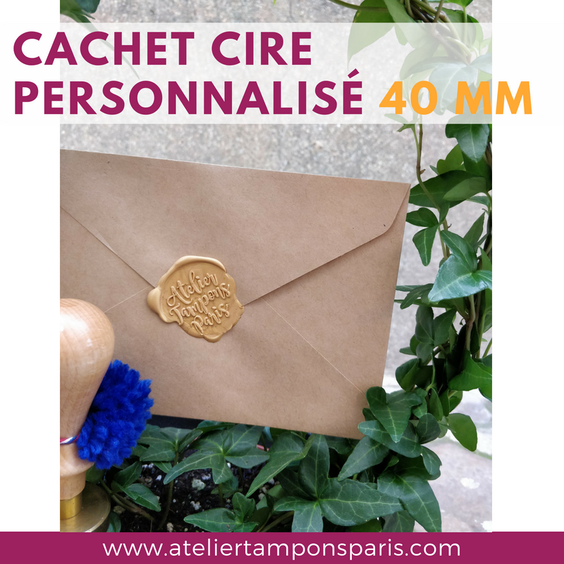 Cachet de cire personnalisé 40 mm, sceau à cire, sceau personnalisé