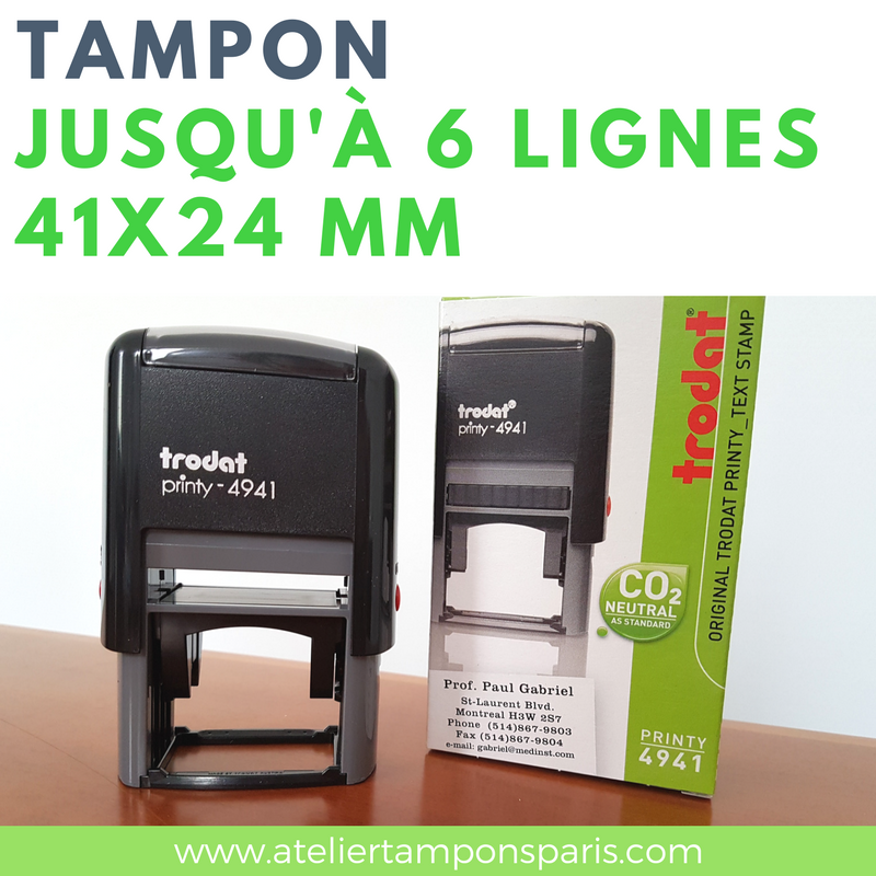 Tampon encreur automatique TRODAT printy 4941 dimension 41x24 mm