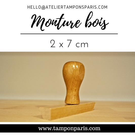 MONTURE BOIS POUR TAMPONS ENCREURS 2 X 7 CM OU 20 X 70 MM