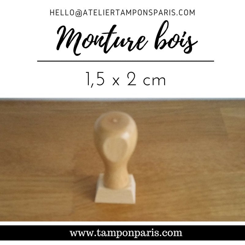 MONTURE BOIS POUR TAMPONS ENCREURS 1,5 X 2 CM OU 15 X 20 MM