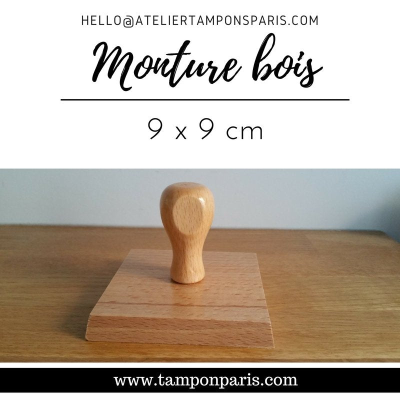 MONTURE BOIS POUR TAMPONS ENCREURS 9 X 9 CM OU 90 X 90 MM