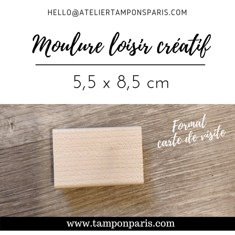 MONTURE BOIS LOISIR CRÉATIF POUR TAMPON ENCREUR 5,5 X 8,5 CM OU 55 X 85 MM