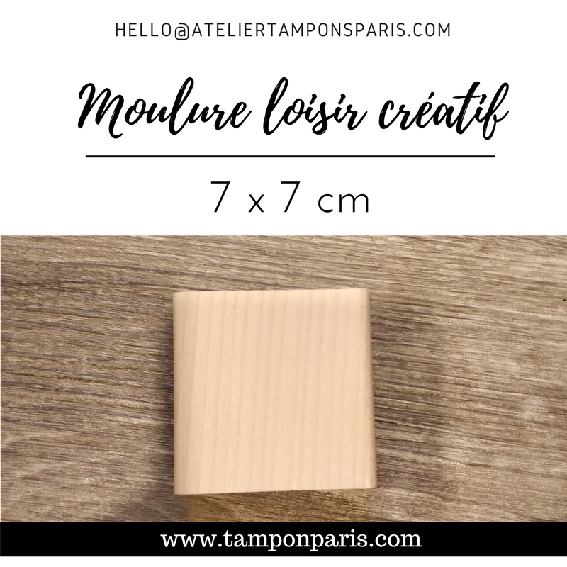 MONTURE BOIS LOISIR CRÉATIF POUR TAMPON ENCREUR 7 X 7 CM OU 70 X 70 MM