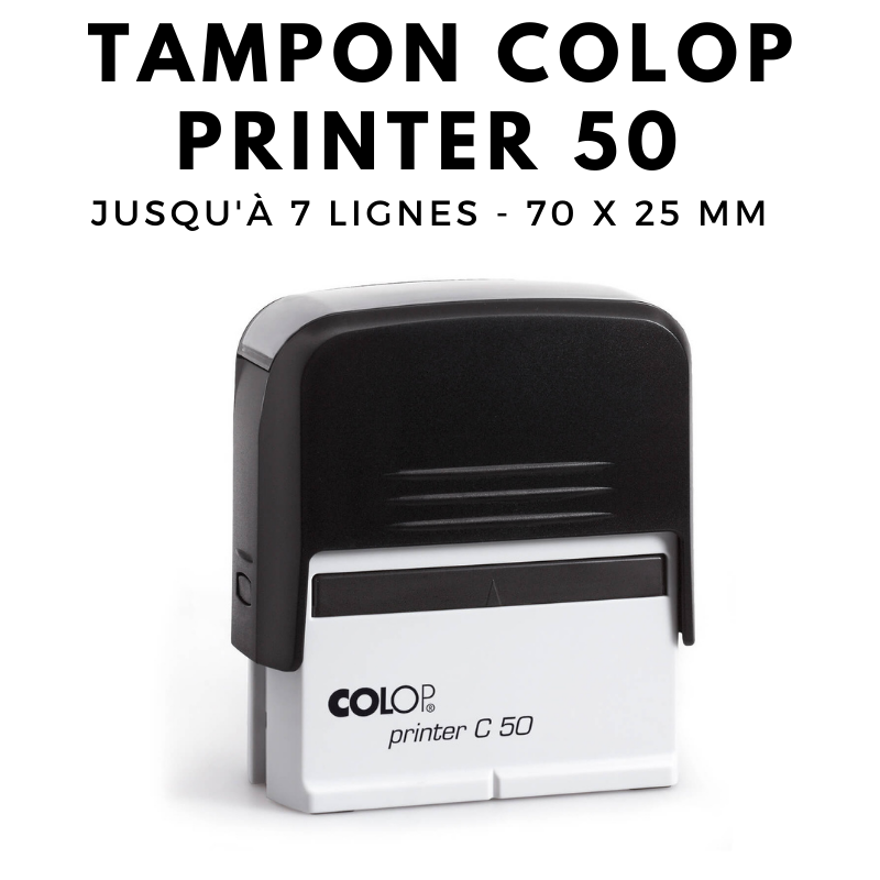 Tampon personnalisable printer 50 COLOP 7 lignes