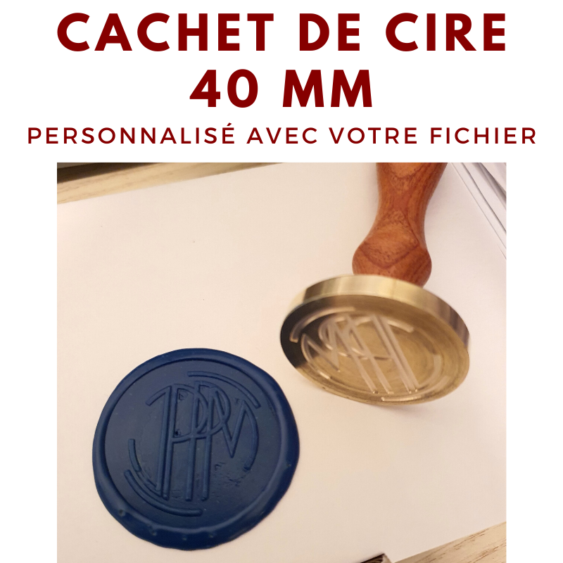 Cachet de cire personnalisé 40 mm, sceau à cire, sceau personnalisé