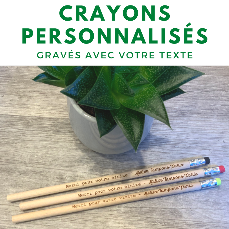 Crayons à papier personnalisés et gravés avec votre texte