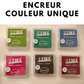 Encrier gris, lit de vin, rose clair, bleu ciel, vert clair et vert d'eau pour tampon encreur