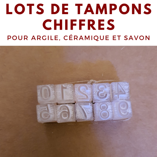 Lots de tampons chiffres pour argile et savon