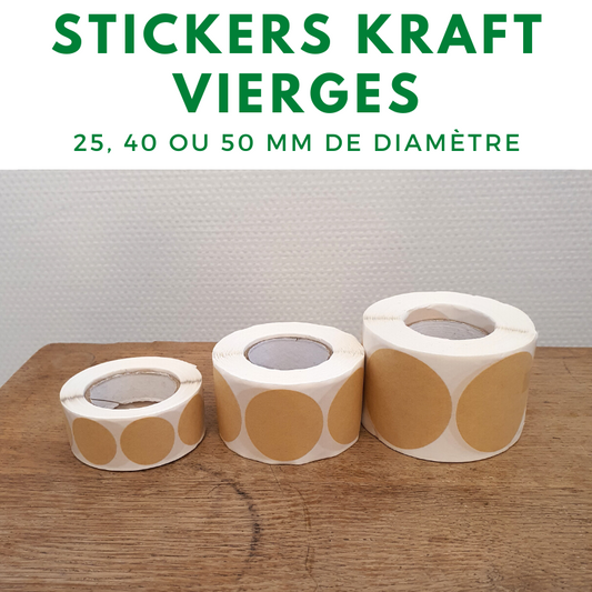 Stickers en kraft vierge à personnaliser