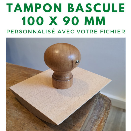 Tampon à bascule avec manche en bois 100 x 90 mm