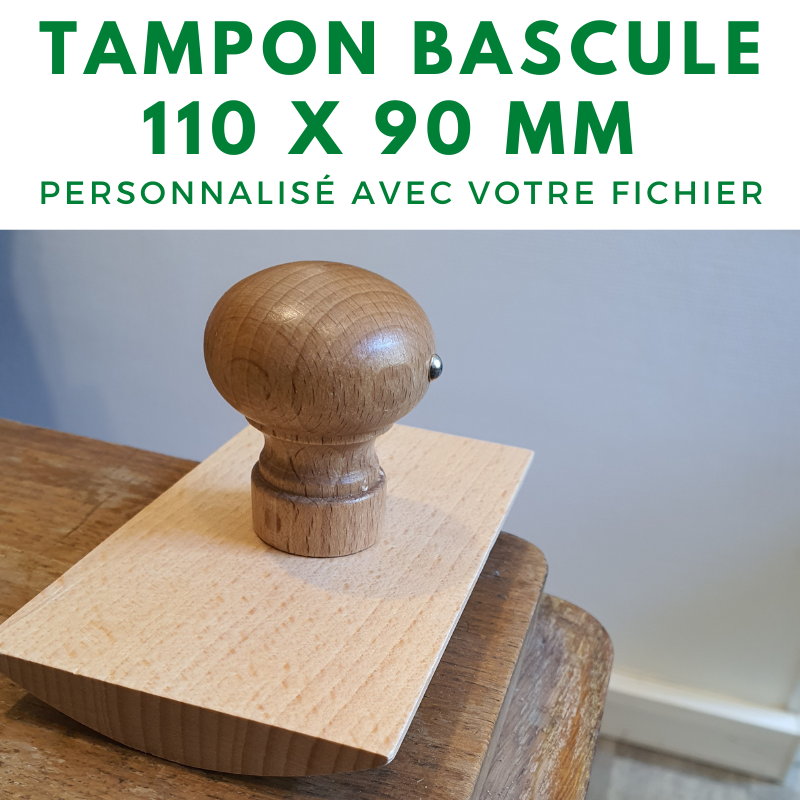 Tampon à bascule avec manche en bois 110 x 90 mm