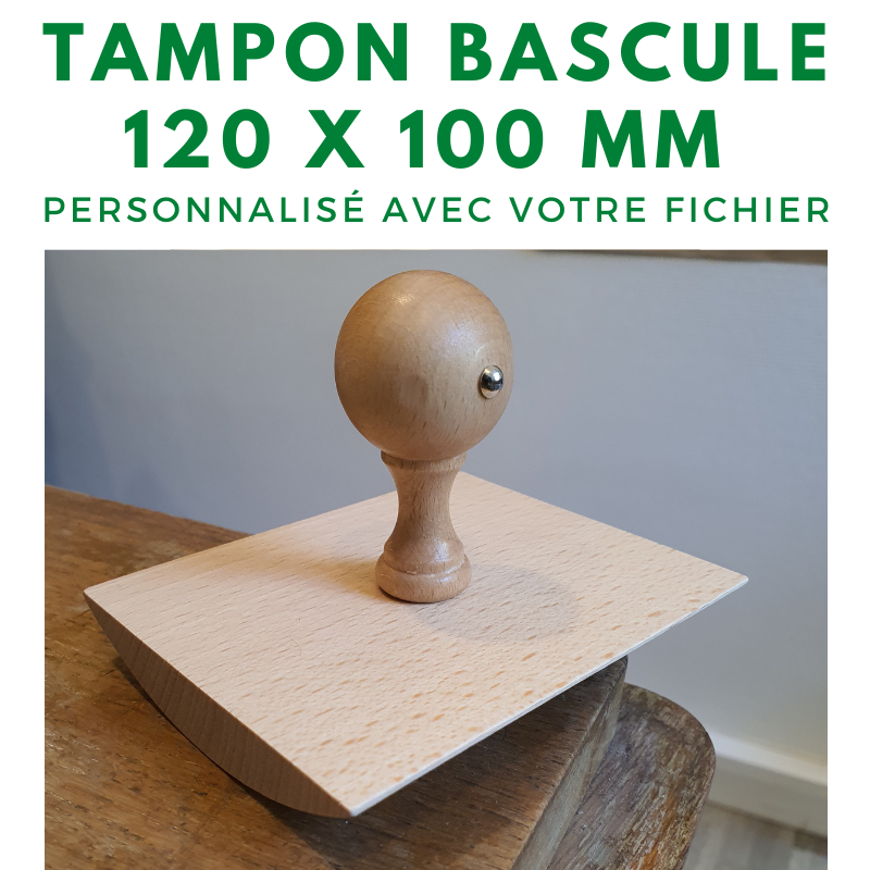 Tampon à bascule avec manche en bois 120 x 100 mm