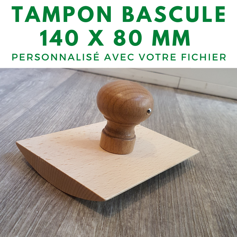 Tampon à bascule avec manche en bois 140 x 80 mm