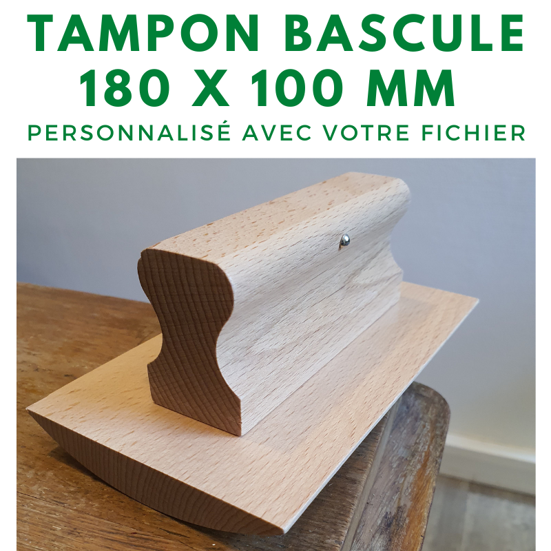 Tampon à bascule avec manche en bois 180 x 100 mm