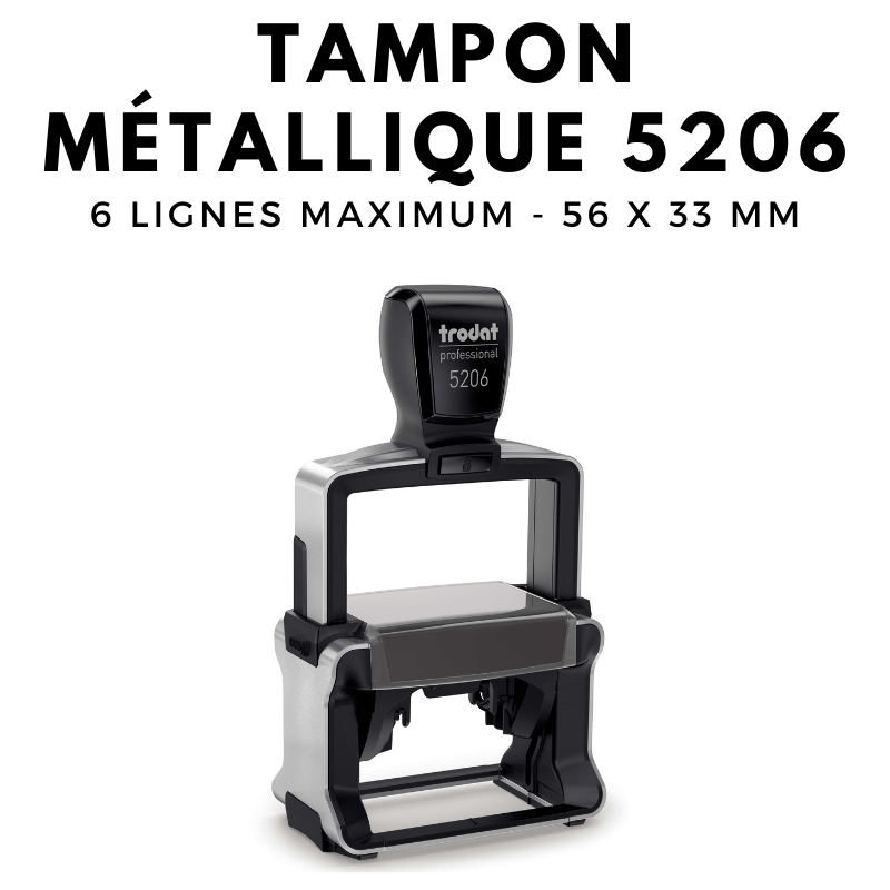 tampon encreur métallique trodat 5206 à encrage automatique 33 x 56 mm