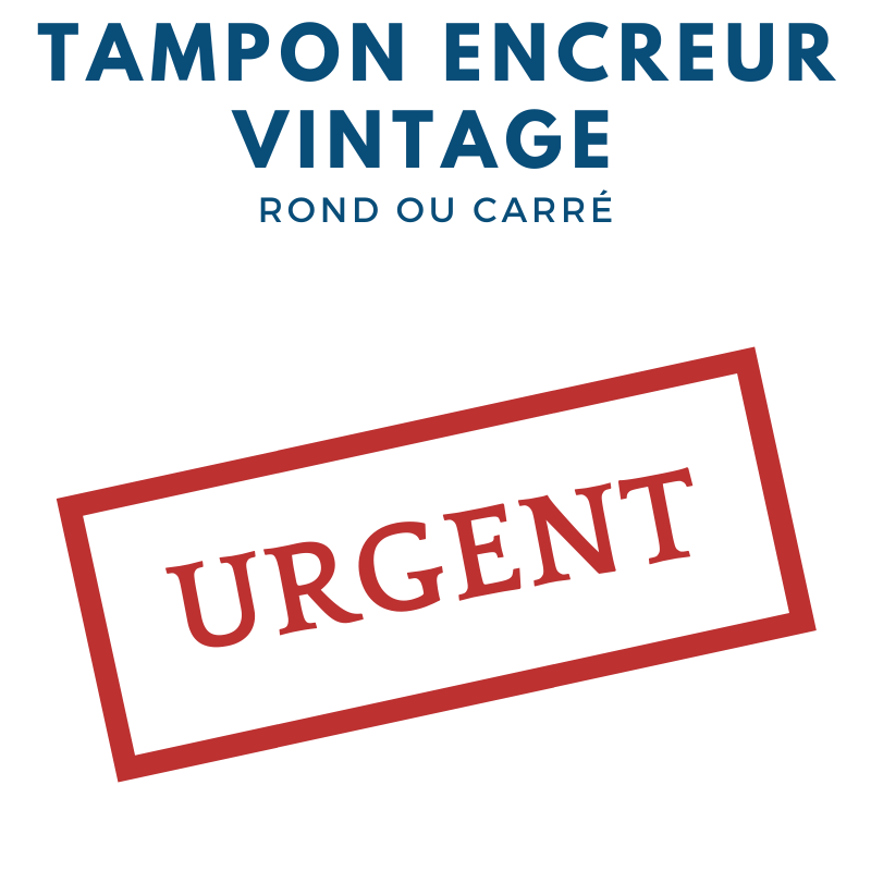 Tampon vintage rond ou carré en urgence