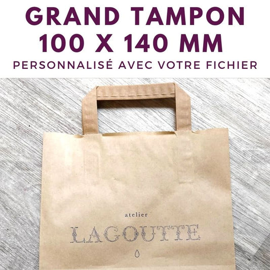 Grand tampon en bois 100 x 140 mm A6 personnalisé