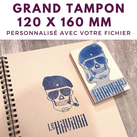 GRAND TAMPON BOIS 120 X 160 MM TAMPON LOGO PERSONNALISÉ