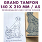 grand tampon en bois 210 x 140 mm a5