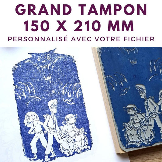 Grand tampon en bois 210 x 150 mm