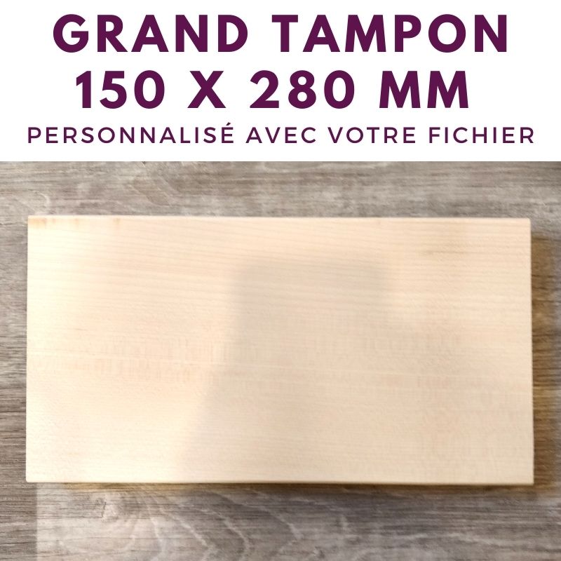 Grand tampon bois 150 x 280 tampon logo