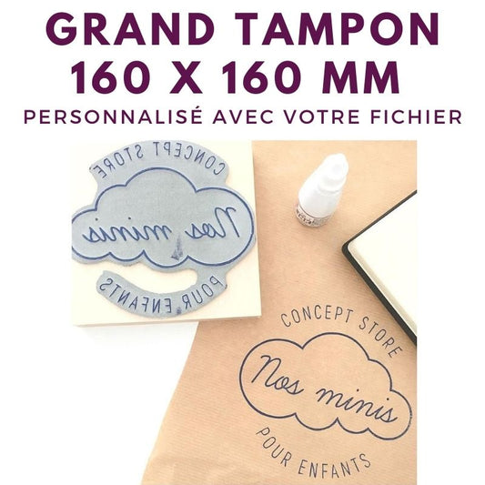 GRAND TAMPON BOIS 160 X 160 MM TAMPON LOGO PERSONNALISÉ