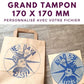 grand tampon bois 170 x 170 mm tampon logo personnalisé