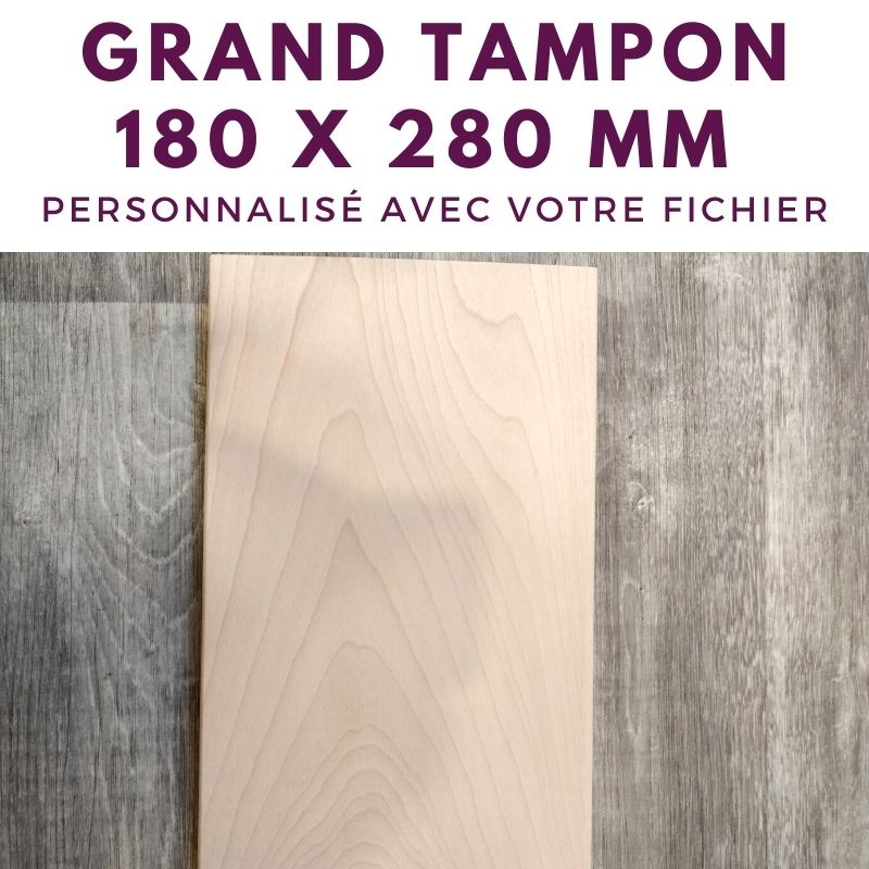 Grand tampon bois 180 x 280 tampon logo