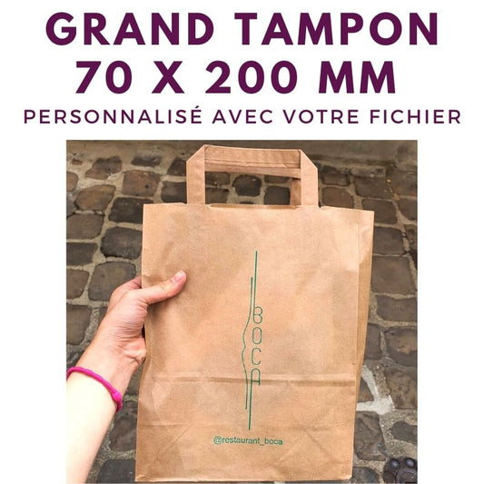 Tampon en Bois format large 75 x 35 mm Idéal pour tampon entreprise