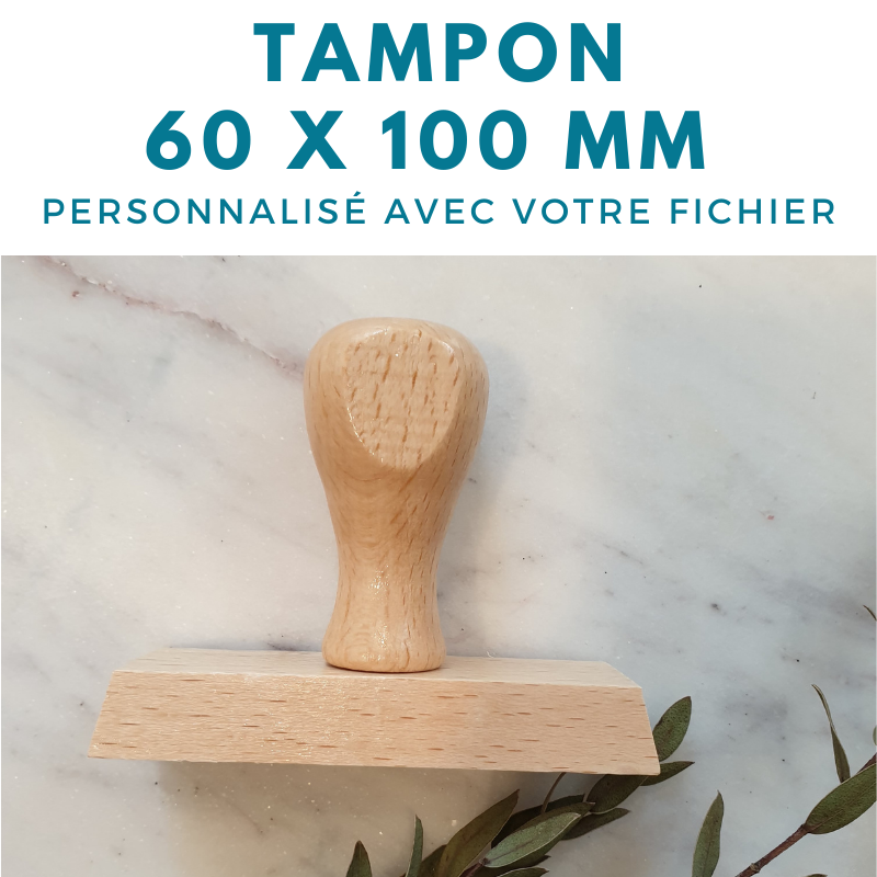 Tampon vintage 60 x 100 mm personnalisé